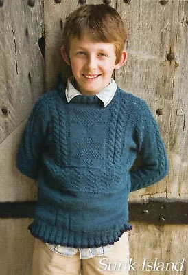 £1.75 • Buy ~ Pull-Out Knitting Pattern For Child's Beautiful Gansey Sweater ~ 24  ~ 32  ~