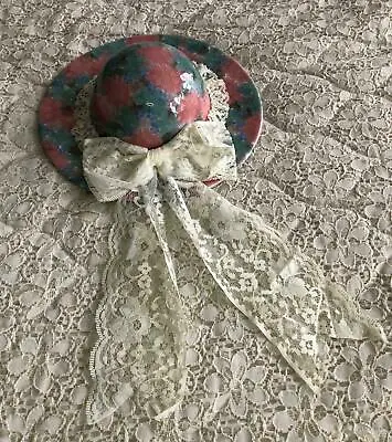 £12.49 • Buy Antique Park Rose Bridlington England Decorative Hat With Lace Bow Floral Design