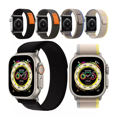 $9.99 • Buy Nylon Trail Loop Watch Band Strap For Apple Watch Ultra 49mm 8/7/6/SE/5/4 44/45