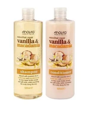 Anovia Vanilla & Macadamia Shampoo & Conditioner Natural Hair Repair Vegan  • £10