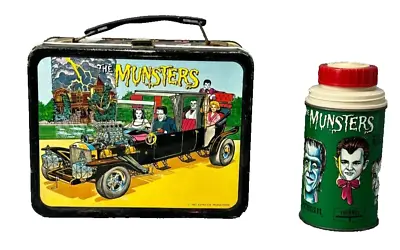 Vintage The Munsters 1965 Metal Lunchbox With Thermos • $799.99