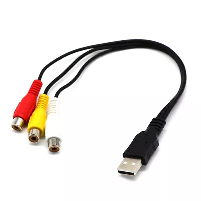 USB To 3RCA Bus AV Audio Cable Male To Female USB To Three Lotus Cable 0.3m • $7.53