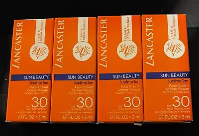 LANCASTER Sun Beauty Sublime Tan SPF 30 Face Cream 3ml Mini Boxes X 4 ( 12ml ) • £11.95