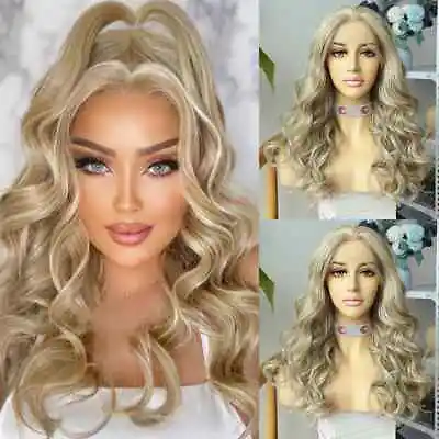 New Synthetic Lace Front Wig Highlight 13x3 HD Transparent Body Wave Cosplay Wig • $81.47