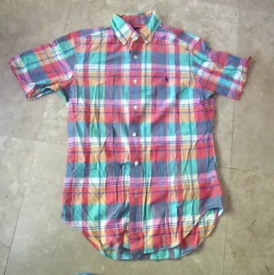 Mens Size S Small Ralph Lauren Madras Plaid Shirt Classic Fit • $18