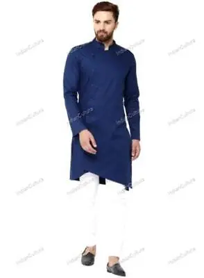 Designer Men's Readymade Sherwani Kurta 100% Cotton Kurta Wear Man's Suit • £33.26