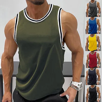 Mens Sleeveless Tank Tops Vest Bodybuilding Gym Fitness Muscle Training T Shirts • $15.29