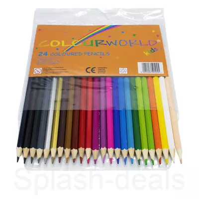 24 Large Quality Colouring Pencils - Artists Drawing Kids Adults - Handy Wallet • £3.19