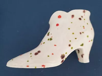 Colorful Speckled Ceramic High Heeled Shoe Boot Vintage  • $4.99