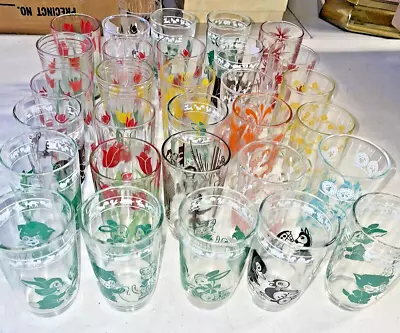 Lot Of 31 Vintage SWANKY SWIG JUICE GLASSES Jelly Jars • $65