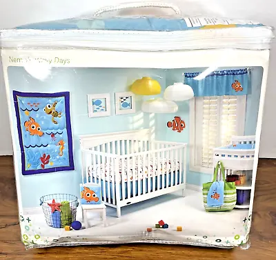 Disney Crib Bedding Finding Nemo Set Sheet Valance Comforter Ruffle New 4 Pc • $48