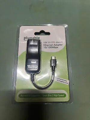 PLUGABLE USB 2.0 OTG MICRO-B ETHERNET ADAPTER 10/100mbps USB2-OTGE100 NEW SEALED • $14.99