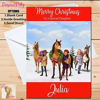 Personalised Spirit Card Christmas Horse Riding Free Pru Abigail Lucky • £2.92