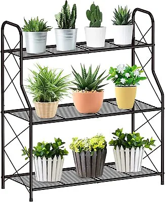 Mutool 3 Tier Metal Plant Stand Ladder Shelf For Outdoor Indoor Plant Corner  • £35.19