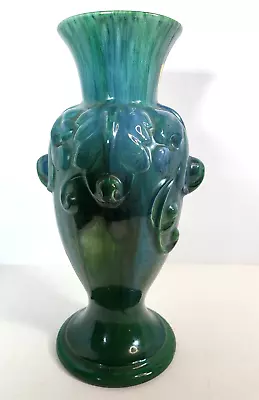 Royal Haeger Vase Green Blue Drip Glaze Pottery Original Sticker Marked • $46.99