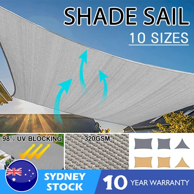 $69.44 • Buy Heavy Duty Shade Sail Cloth Rectangle Sun Outdoor Canopy Awning Shadecloth Grey
