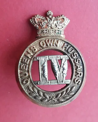 4th Queen's Own Hussars Military Cap Badge (QV Crown) • £6