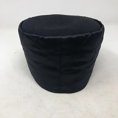 Vintage Krizia By Borsalino Cap Hat Mens One Size Black Quilted Satin • $295