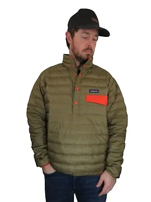 Patagonia 600 Fill Down Snap-T Pullover Jacket Quilted Baggy Coat Mens Sz Large • $181.99