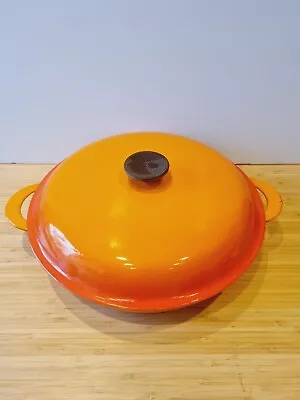 Le Creuset Volcanic Orange Shallow Casserole Dish With Lid 30 Cm AB France  • £85