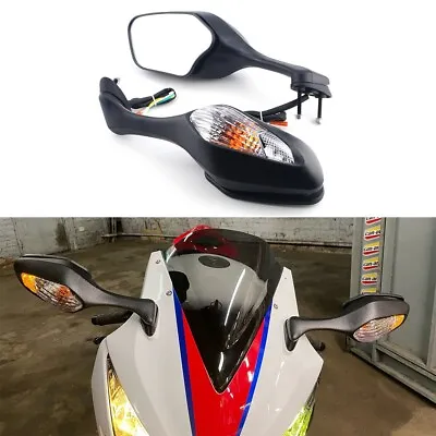 Rearview Mirrors With Turn Signals LED For Honda CBR1000RR 2008-2016 Black • $46.85