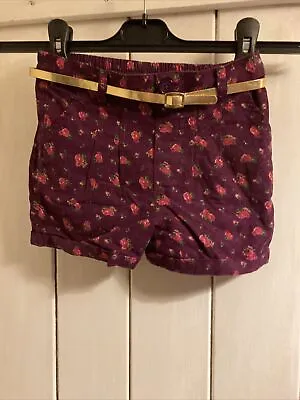 M&co Baby Girl Cord Floral Shorts 18-24 Months • £1