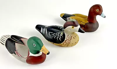 Vintage Ceramic Duck Figurines Hand Painted 3 Botze Bazar 1980s 5.75  Multicolor • $18.50