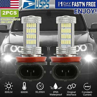 2PCS H11 H8 H9 LED Light Bulbs Fog Light 100W 6000K Car Headlights Waterproof US • $7.60