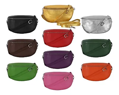 Womens Real Leather Crossbody Bum Bag Fanny Pack Adjustable Strap Shoulder Bag • £24.99