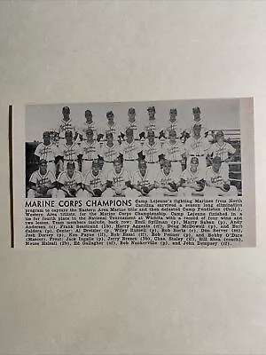 Camp Lejeune North Carolina Marine Corp Champions 1951 Baseball Team Picture • $16