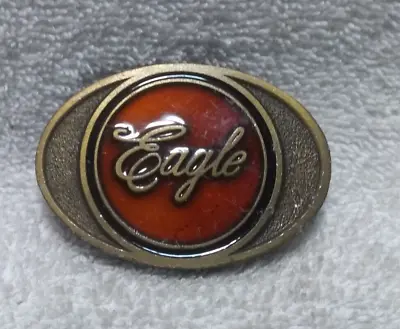 Gold Red Enamel Eagle Spell Out Solid Brass Buckle K Brand Great Vintage Shape • $12.99