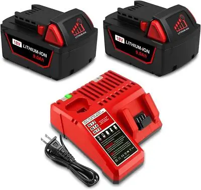 2 PACK 9AH For Milwaukee 18V XC8.0 M18 Battery And Charger Kit 48-11-1880 • $129.99