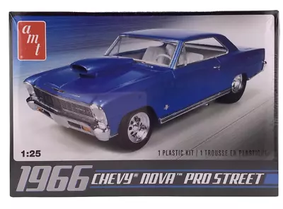 AMT 1966 Chevy Nova Pro Street Blue Plastic Kit Model 1/25 Scale #636 • $24.95