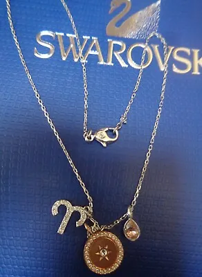 £10 • Buy Genuine Swarovski Swan Hallmarked Aries Star Sign Crystal Necklace