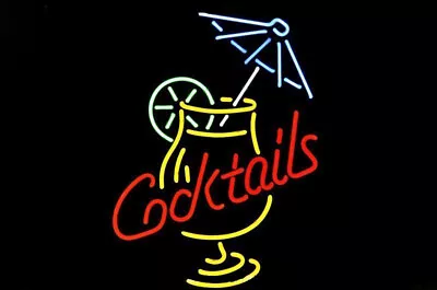 Cocktail And Martini Neon Sign For Home Bar Pub Club Man Cave Wall Decor 19x15 • $141