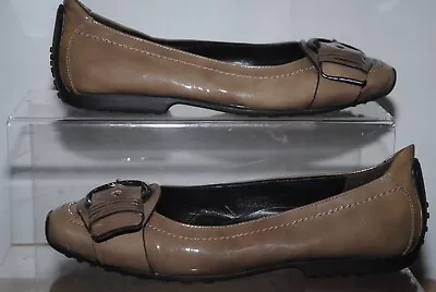 KENNEL & SCHMENGER Womens Flat Taupe Buckle Front Shoes Uk Size 8 • £25