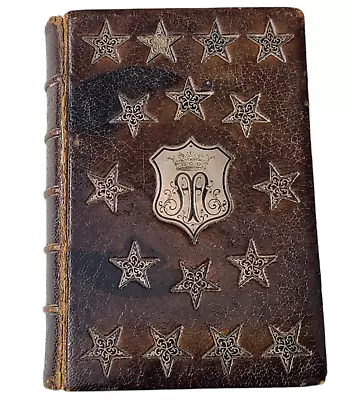 GORGEOUS Antique C1850 Prayer Book Decorative Binding Gold Illust Missal French • $115