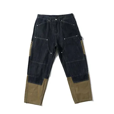 Men's Vintage American Retro Style Carpenter Denim And Herringbone Work Pants • $60