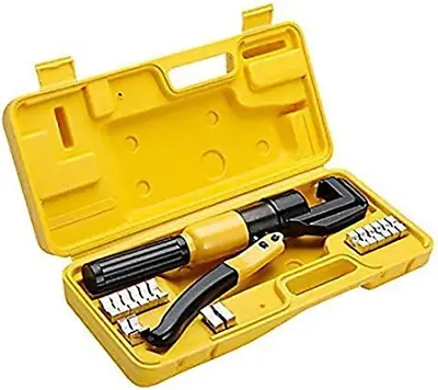 10 Ton Hydraulic Wire Battery Cable Lug Terminal Crimper Crimping Tool 9 Dies Cr • $55.16