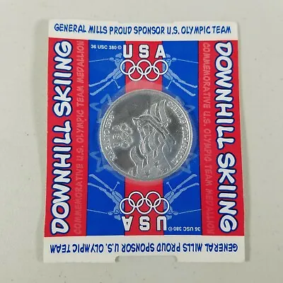 Vintage 1998 Olympic Medallion Downhill Skiing General Mills US New In Package • $6.99