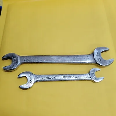 Vintage 1940's VLCHEK  Alloy  Open End Wrench Set  W  Series W1416 W1012 USA • $8.96