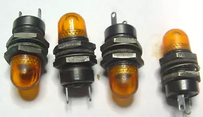 4 NOS Mil Dialco Type Amber Panel Lamp Radios Amps & Test Equipment Wt Bulbs • $23.55