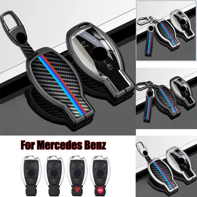 Alloy Carbon Fiber Car Key Case Cover For Benz GLK CLA CLS GLC W203 W204 C E S • $27.30