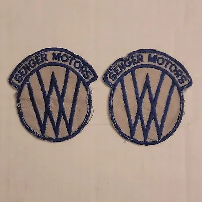 Pair Of 2 One Off Vintage Senger Motors VW Patches Jacket Shirt OOAK Volkswagen • $19.90