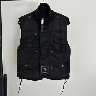 Alpha Industries Military Fashion Vest Black Size Small 100% Nylon • $94