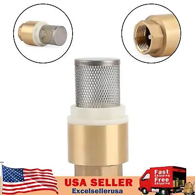 3/4  NPT Inline Check Foot Valve Brass Spring Loaded With Filter 200 PSI • $14.89