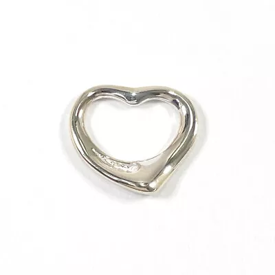 TIFFANY&Co. Pendant Top Charm Open Heart Elsa Peretti Silver925 Women Jewelry • $110.40