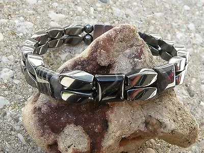 Men’s Women’s Magnetic Hematite Bracelet Anklet 2 Row Striped Agate • $46.99