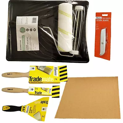 9  Paint Roller Set Complete Decorating Kit + DIY Tools 7Pcs Set Harris Hamilton • £14.99