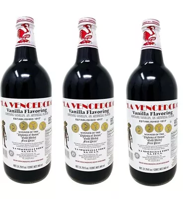 3 X La Vencedora Mexican Vanilla Glass Bottle 31oz Each From Mexico • $44.95